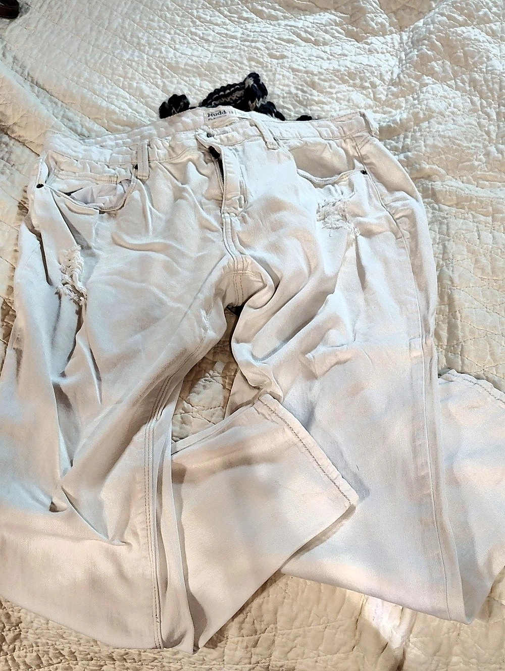 Mudd FLX Stretch High-Rise Jean Legging Skinny Jeans Cream Waist 13